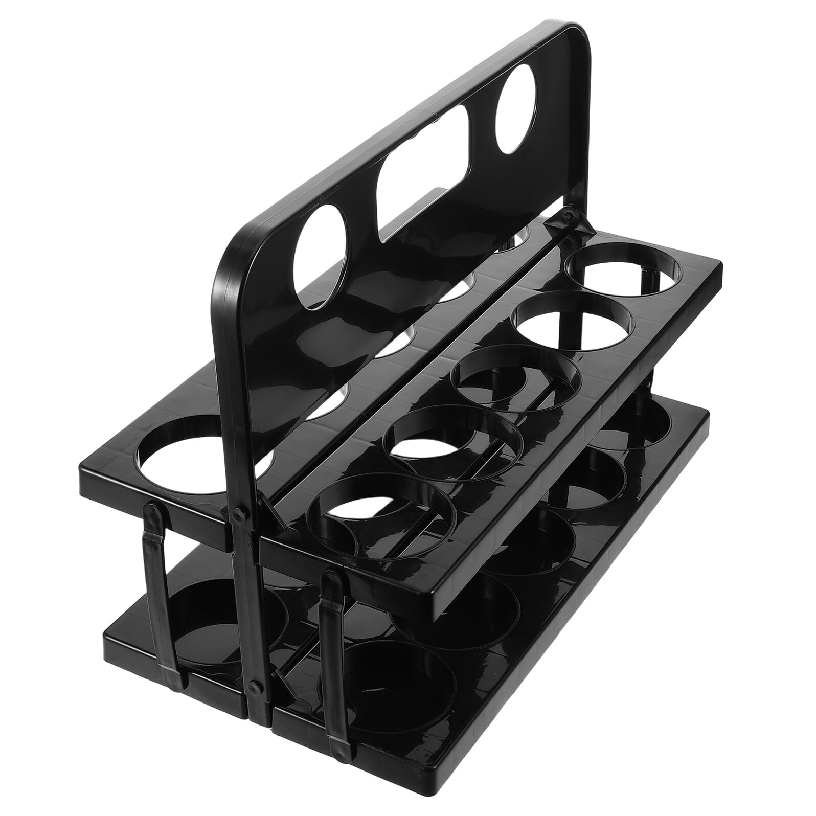 TOYANDONA Portabotellas de Plástico Plegable con 10 Ranuras Negro, Soporte Portátil para Agua Embotellada, Adecuado para Ciclismo, Picnics y Actividades al Aire Libre, Organizador Compacto