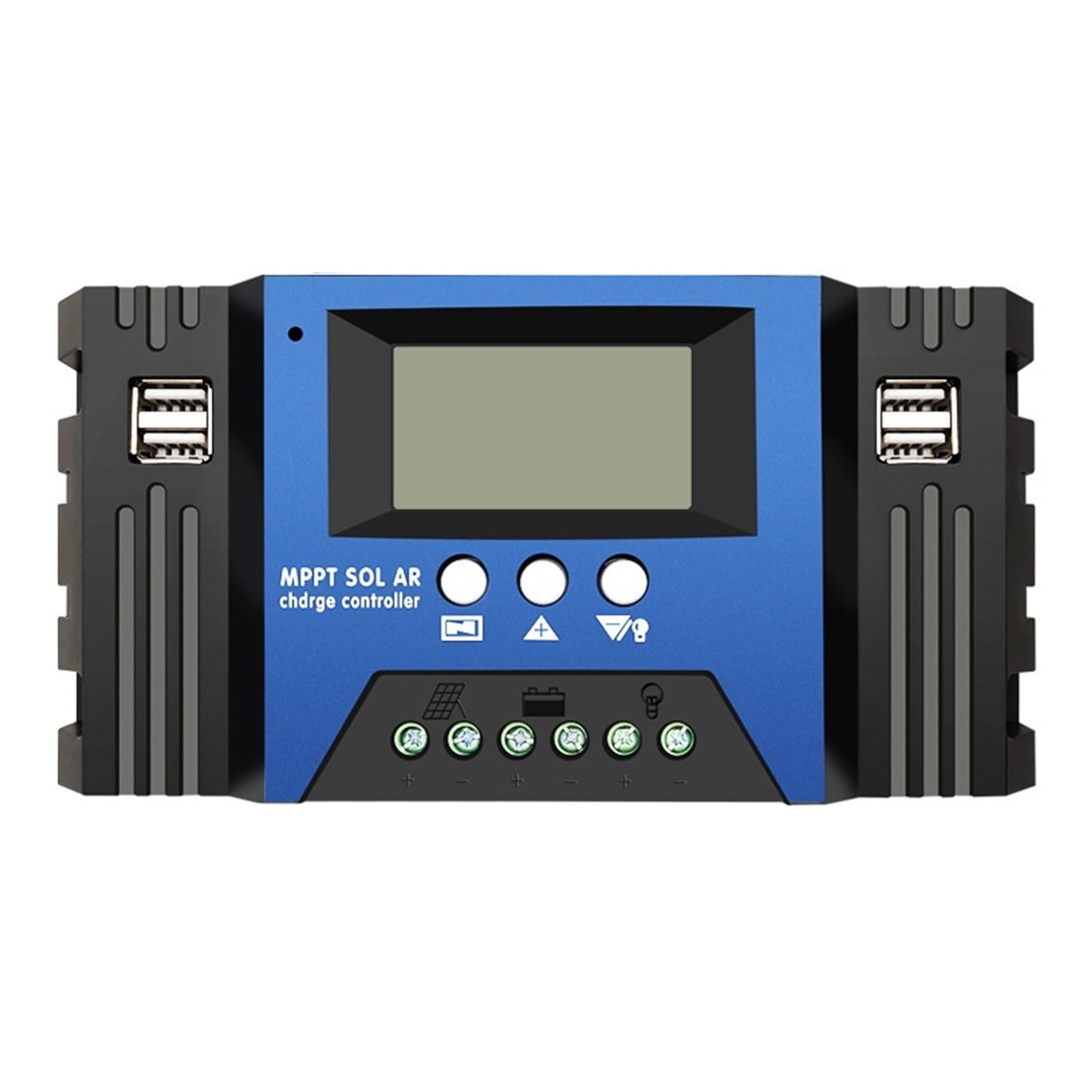 Controlador De Carga Solar Automático 100A/60A/50A/40A/30A 12V/24V, Controladores MPPT, Salida USB Dual LCD, Regulador PV Panel(100A)