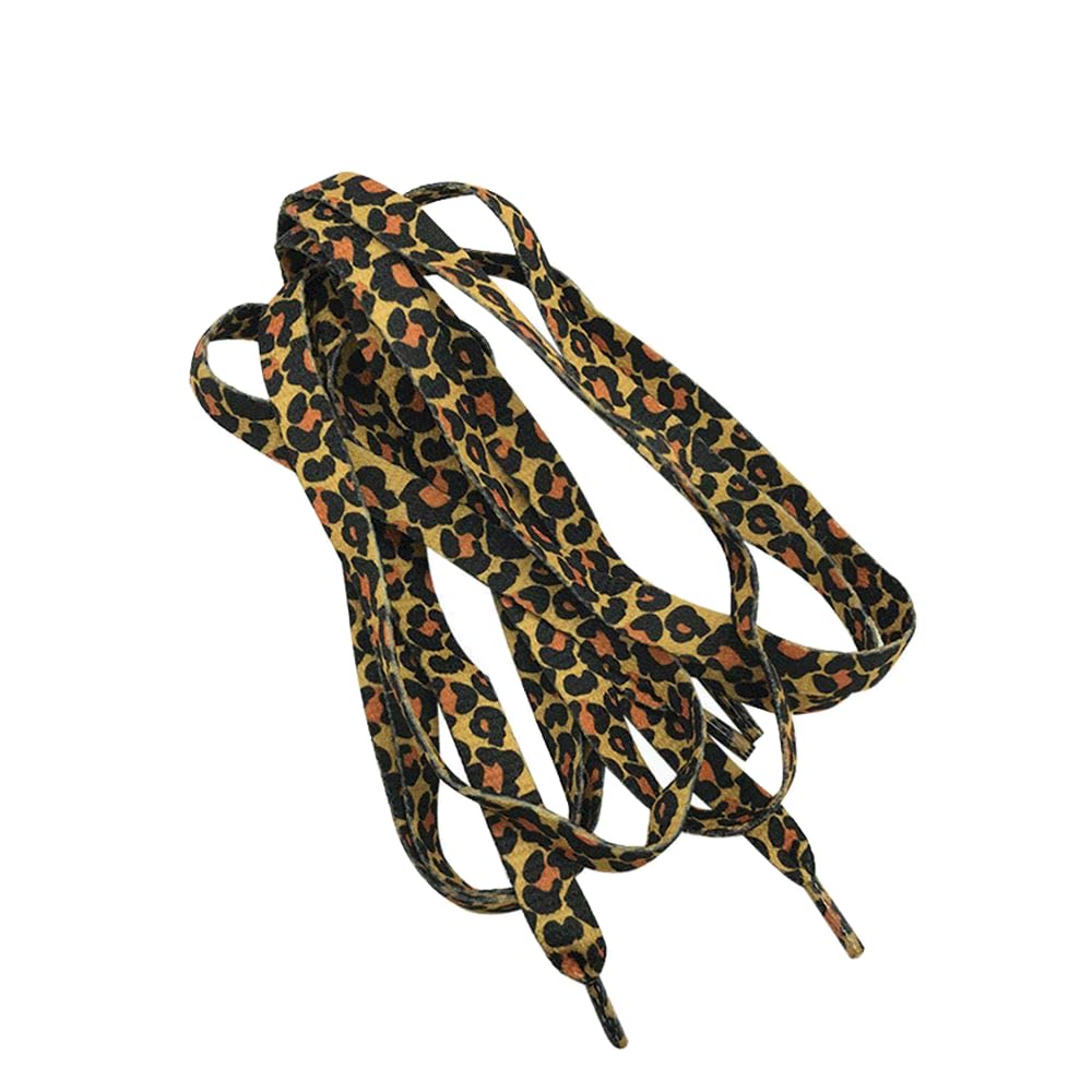 Thin Flat Leopard Print Shoelaces Printed Shoe Laces Shoestring