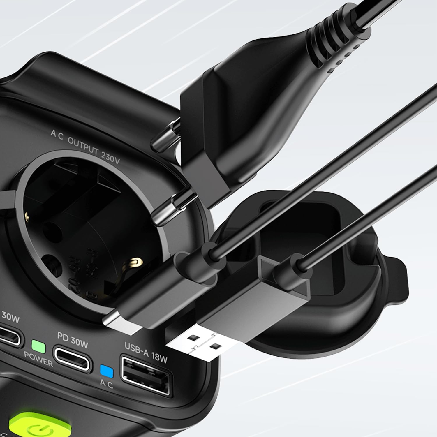 inversor 12v a 220v 150W para Coche,Convertidor con Puertos Doble USB- Adaptador Mechero Coche a Enchufe-Cargue Sus Dispositivos Electrónicos en Autocaravanas,Camper Furgoneta&Coche