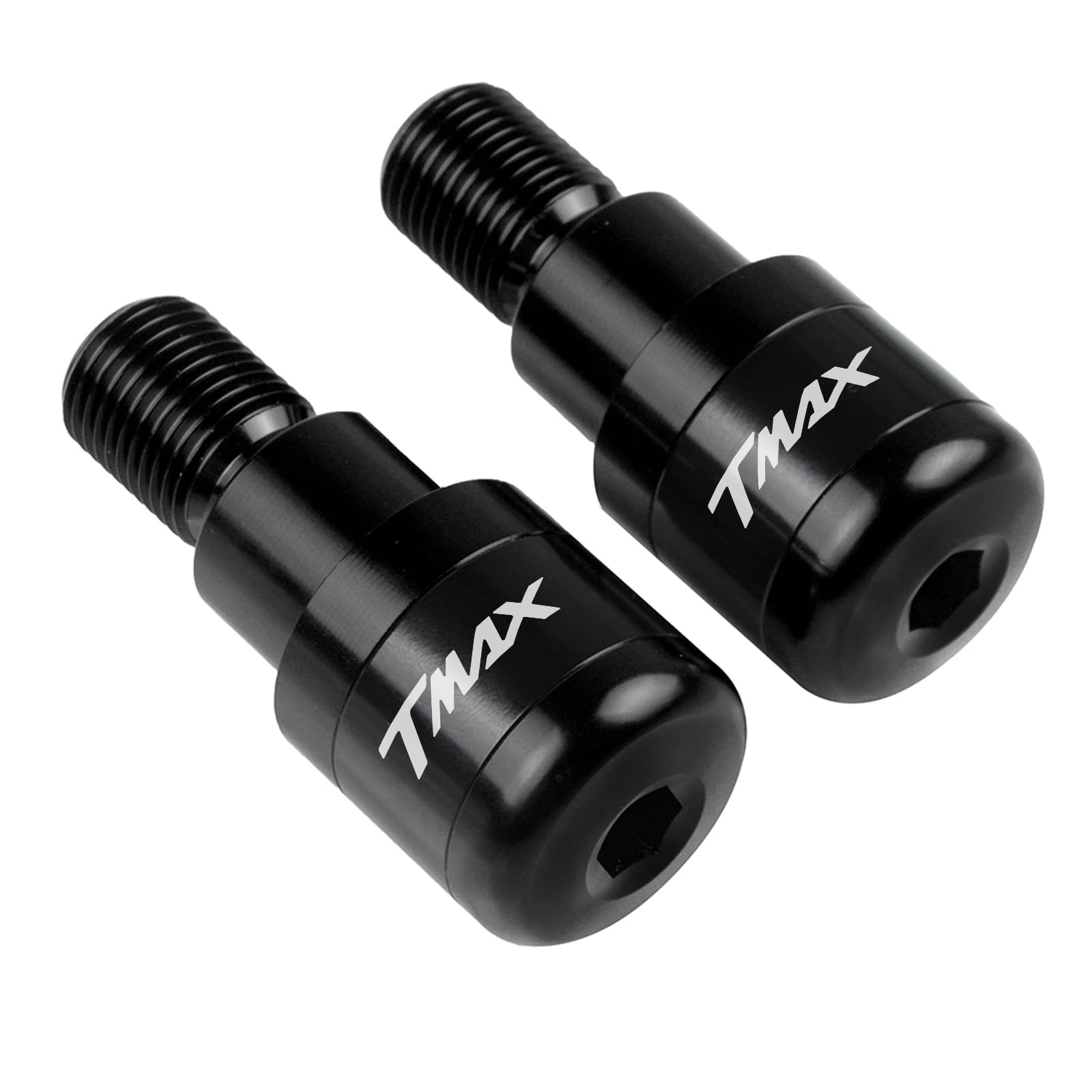TMAX 500 530 560 2Pcs Bilanceri Manubrio Contrappesi Moto Manopole Manubrio Terminale CNC Alluminio Per Tmax 500 Tmax 530 Tmax 560 2009-2022 TMAX530 SX DX 2017-2019(Nero)