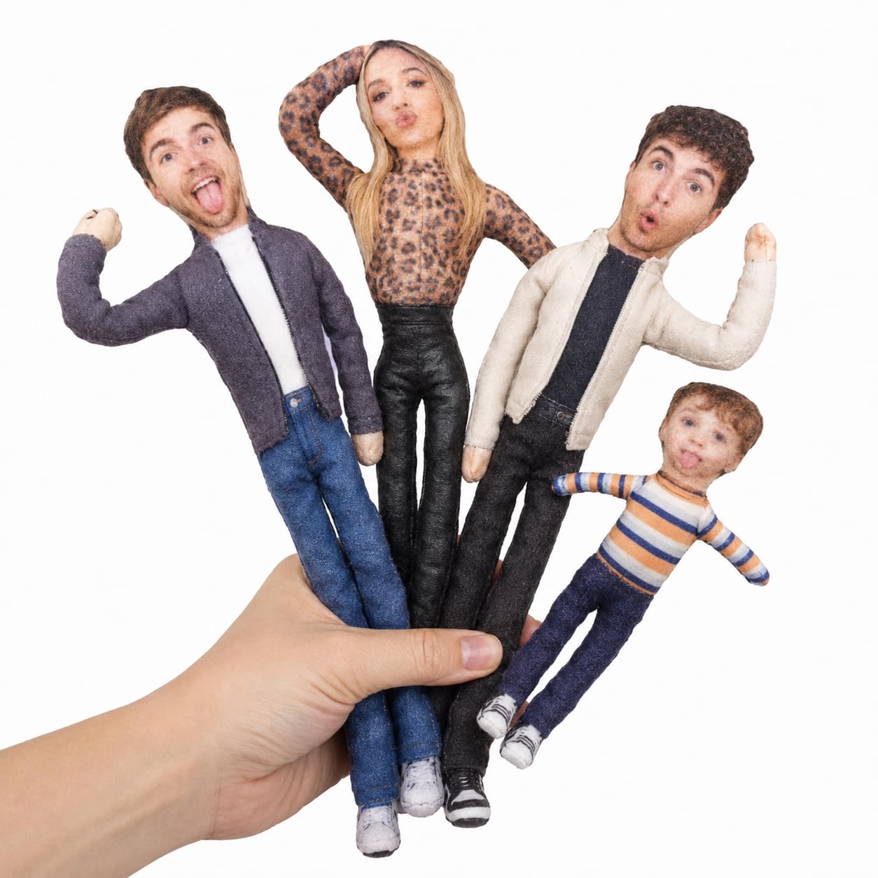 Personalised Photo Doll, Custom Human or Pet Poseable Plush, Wire Frame Figure,Bendable Arms and Legs, Funny Gift