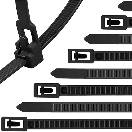 Reusable Zip Ties, 12 Inch - 100pcs Sturdy Cable Ties