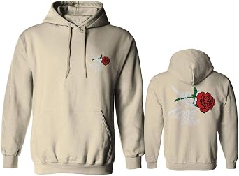 0184. dope Streetwear Graphic Good Vibe Red Rose Flowers Bones Hand Shaka Sweatshirt Pullover Hoodie