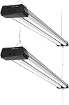 Barrina BS42a 4FT LED Lumière de magasin, 42W, 5000K, 4800LM, Feux de plafond de garage à conduits reliés, atelier, montage suspendu ou à rainure, conception de câblage dissimulé, commutateur de chaîne de traction, dissipation de la chaleur, 2 Boîtes