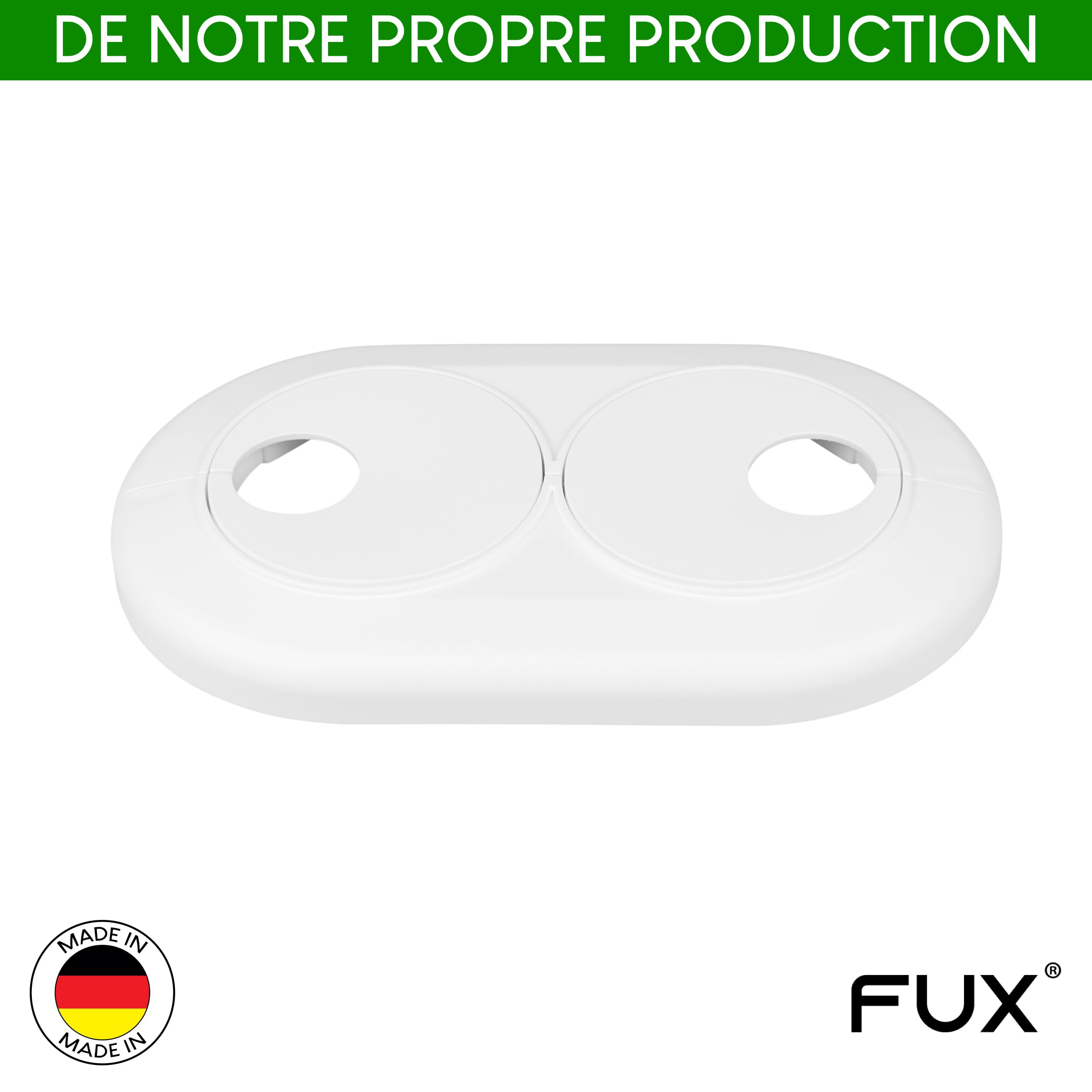 FUX 5 Pcs Cache Tuyau Rosace Radiateur 22mm Blanc - Rosace Double pour Coffrage PVC