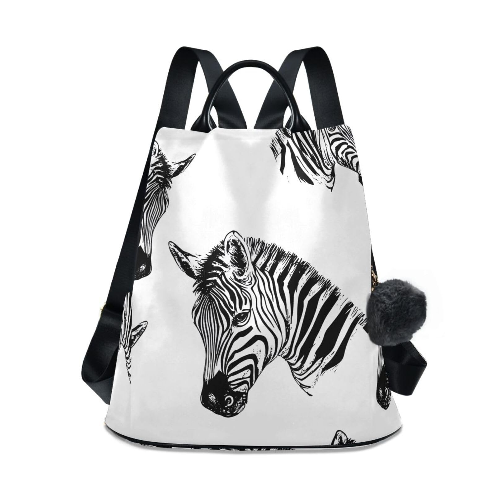 Zebra Line Print Backpack for Women Anti Theft Large Fashion Travel Shoulder Bag Purse Rucksack Lightweight