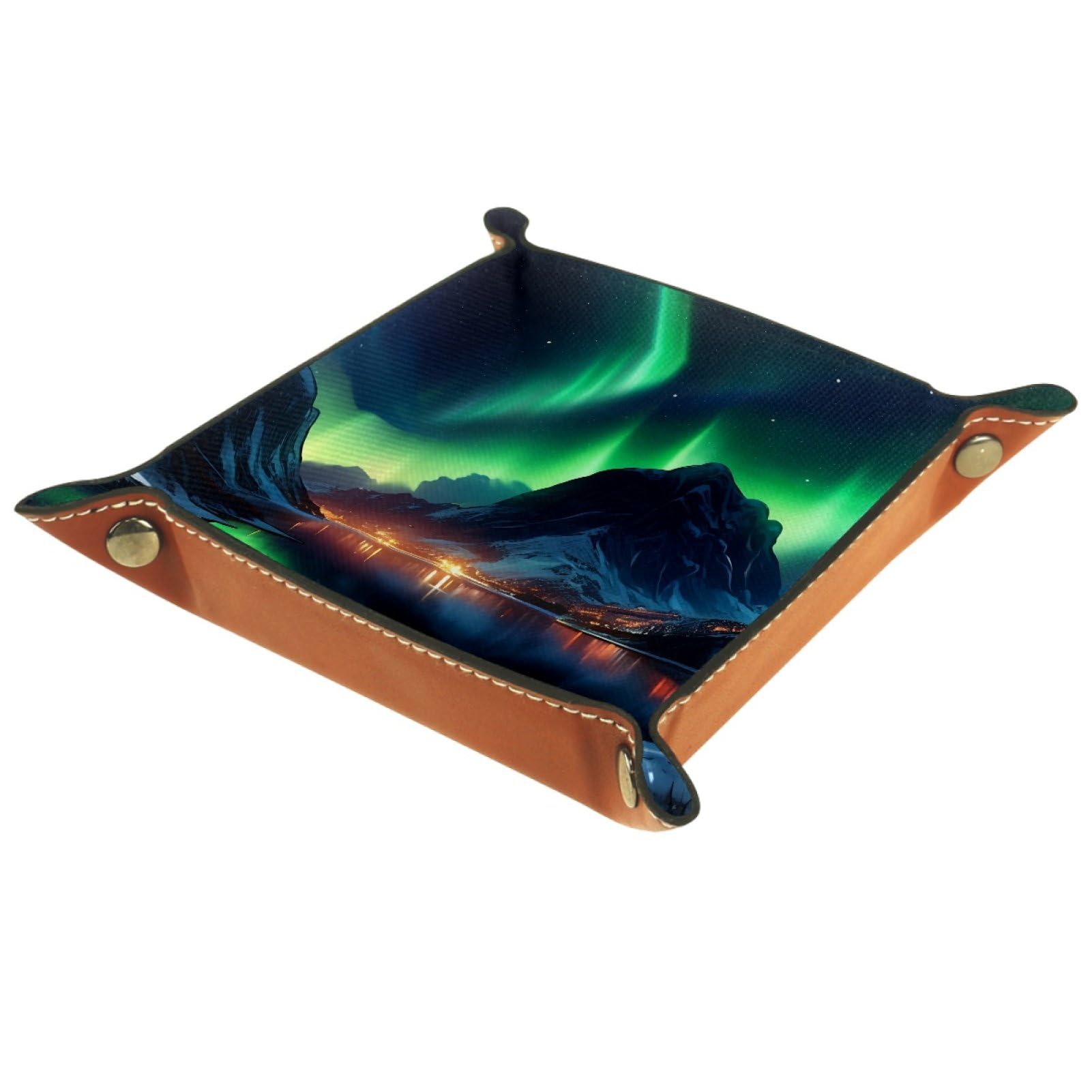 VAPOKF Aurora Portable Folding Dice Rolling Tray, Microfiber Leather Dice Holder for Dice Games Like RPG, DND and Other Table Games