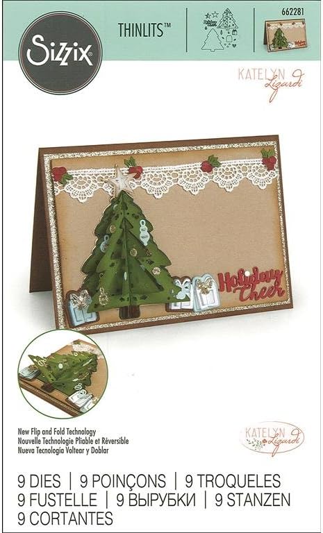 Sizzix 661943 Fustella Thinlits Per Biglietti E Album - Acciaio Al Carbonio, Multicolore, 23x12.4x0.2 Cm