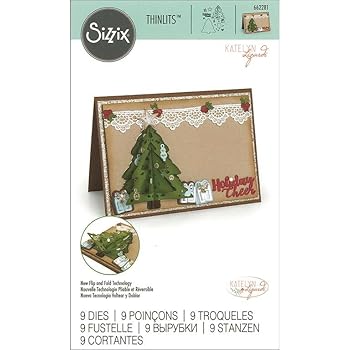 Fustella Albero Di Natale 3d.Sizzix 662281 Fustelle Thinlits Set 9 Pezzi Biglietto 3d Piegare E Sfogliare Albero Di Natale Di Katelyn Lizardi Acciaio Multicolore 23x12 4x0 2 Cm Amazon It Casa E Cucina