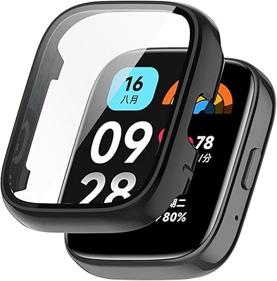 Case Compatible with Redmi Watch 3/Watch 3 Lite,TPU Protective Cover Full Cover Screen Protectors Bumper Scratch-Resistant Protective case for Redmi Watch 3/Watch 3 Lite Accessoriesï¼ˆBlackï¼‰
