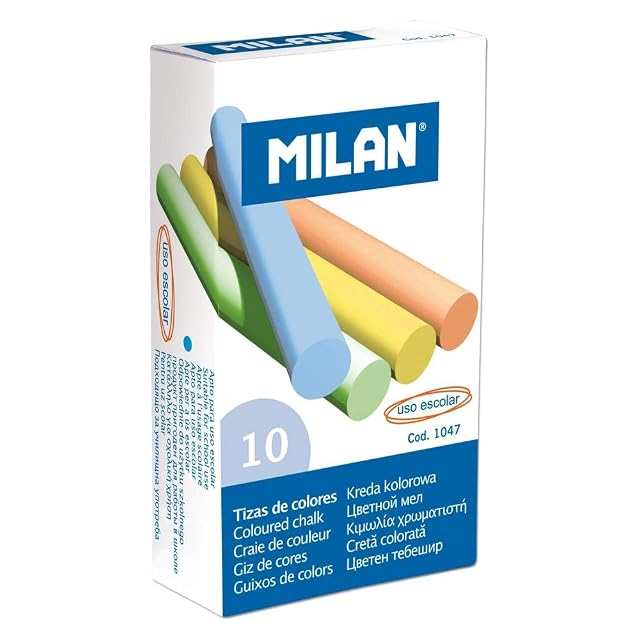 MILAN Tizas 10x Colores Anti Polvo 8,5cm (1047)