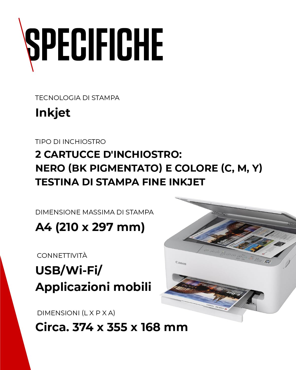 Canon PIXMA TS4151I Stampante Multifunzione Wi-Fi Wireless Stampa Smartphone PIXMA Print Plan