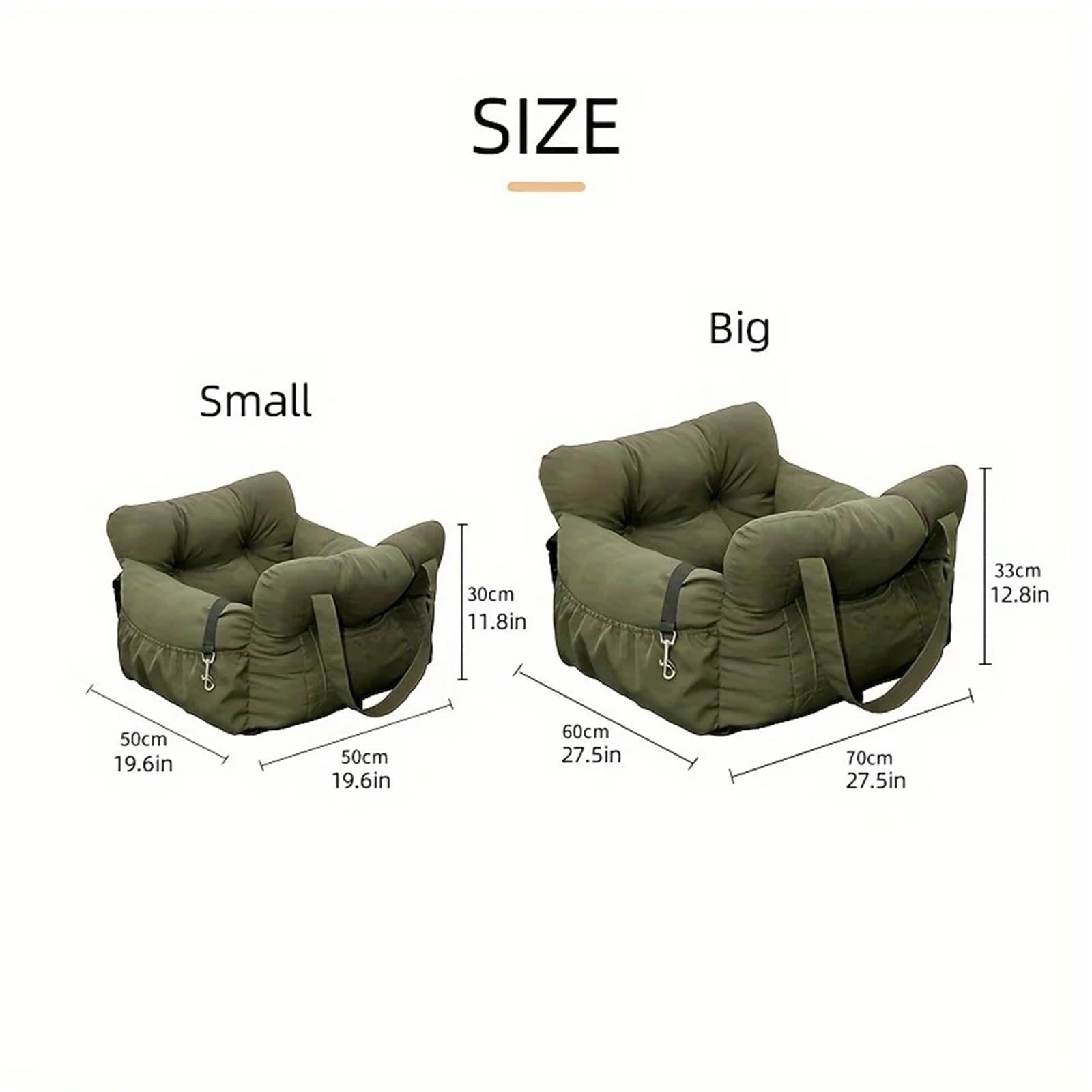 Asiento de Coche for Perros con cinturón de Seguridad, transportador de Viaje Lavable Antideslizante, Correas seguras, Cama for Perros pequeños, Paseos Seguros en Coche(Black,S)