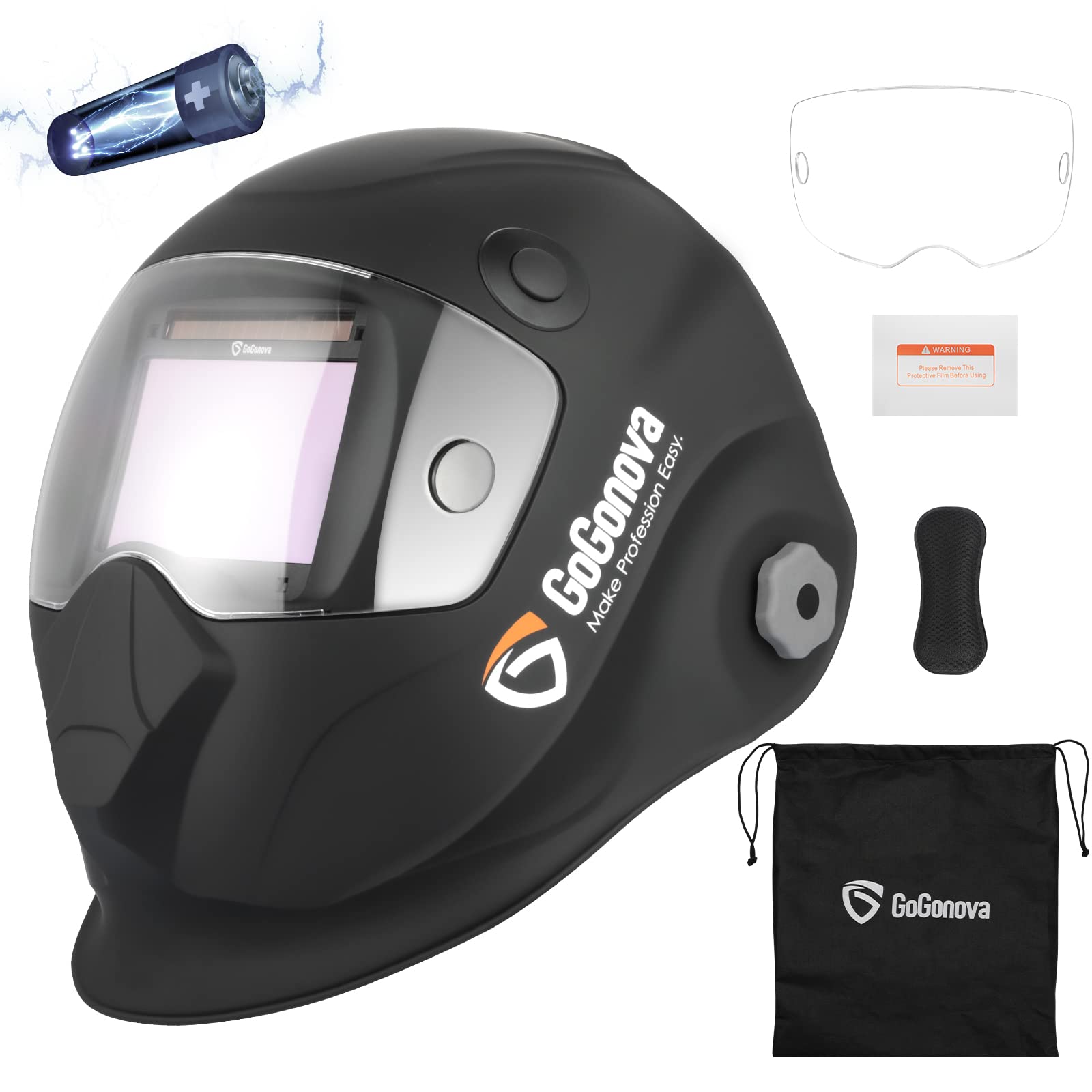 Buy GoGonova Welding Helmet Auto Dark, Rechargeable Welding Hood with 4