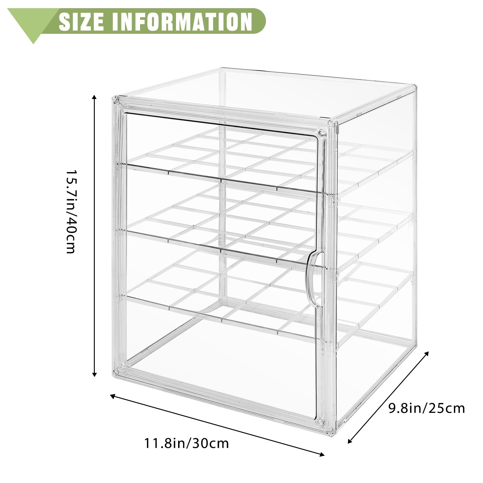 Cutora Large Clear Bread Box for Kitchen Countertop 4 Layers Acrylic Pastry Display Case Bakery Storage Container with Magnetic Door Bread Keeper for Homemade Cookie Cupcake Muffins Bagel
