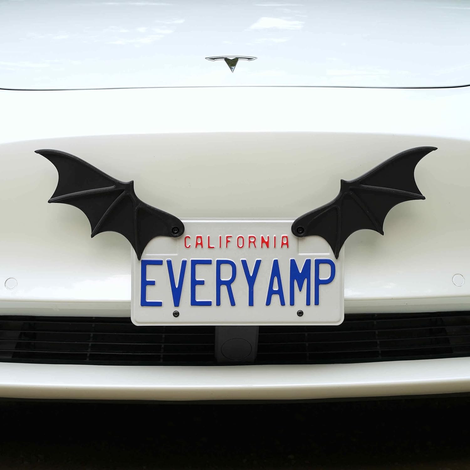 Bat Wings License Plate Accessory - Universal Fit Accessory for Goth & Halloween Enthusiasts | Fits Most Cars | Made in USA | High/Front Mount Wings