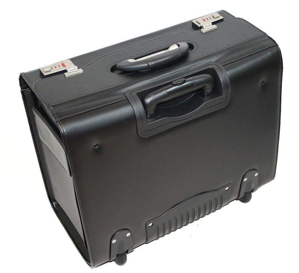 Trolley XL Pilotenkoffer Aktenkoffer schwarz