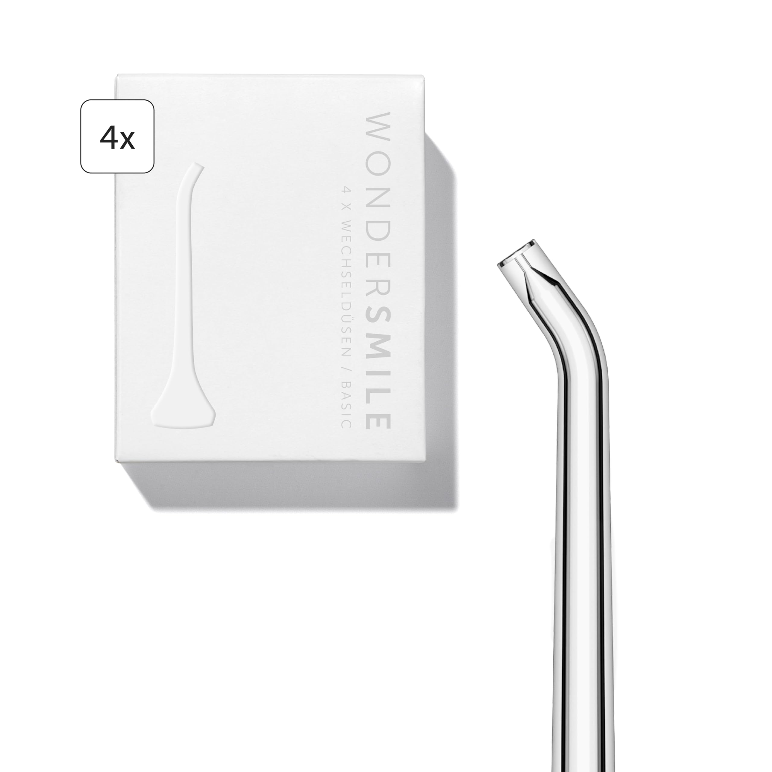 Wondersmile Replacement Nozzles for Waterflow Oral Irrigator, SmoothFlow Technology for Optimal Dental and Gum Care (White, Pack of 4)