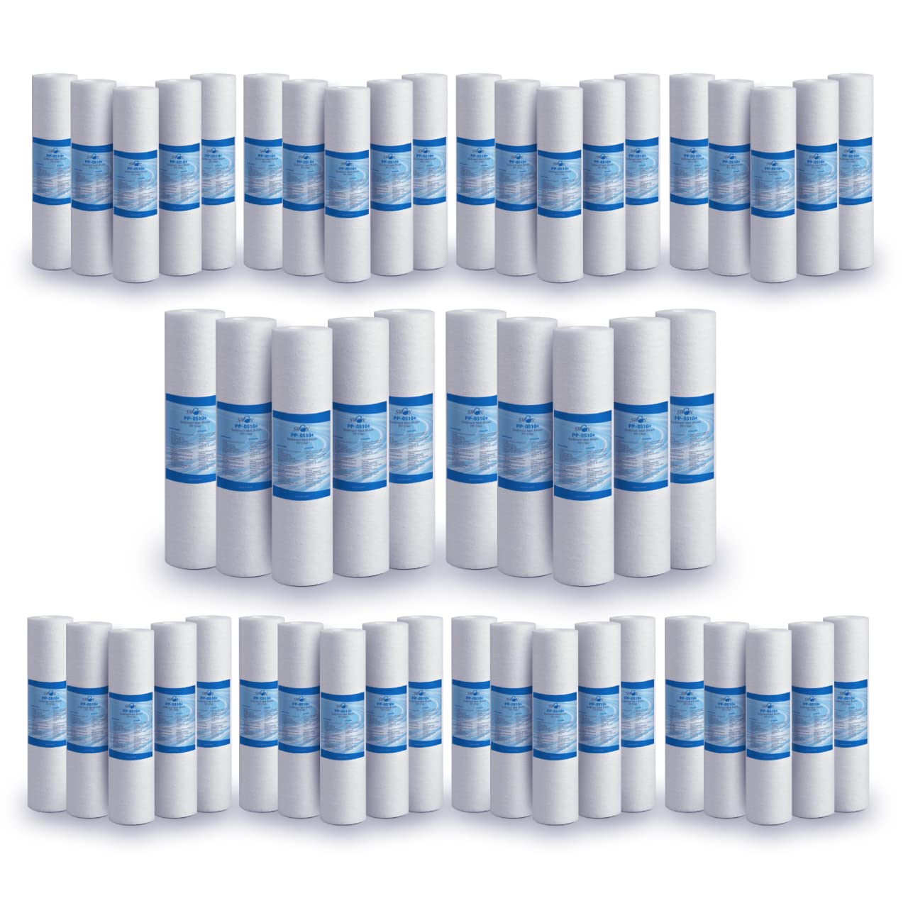 Sedimentfilter 10 Zoll 5 Mikron Ultrafiltration Schwan. Beseitigt Sand, Schlamm, Rostpartikel und hängende Verunreinigungen bis zu 5 Mikron aus Polypropylen 50 Stück