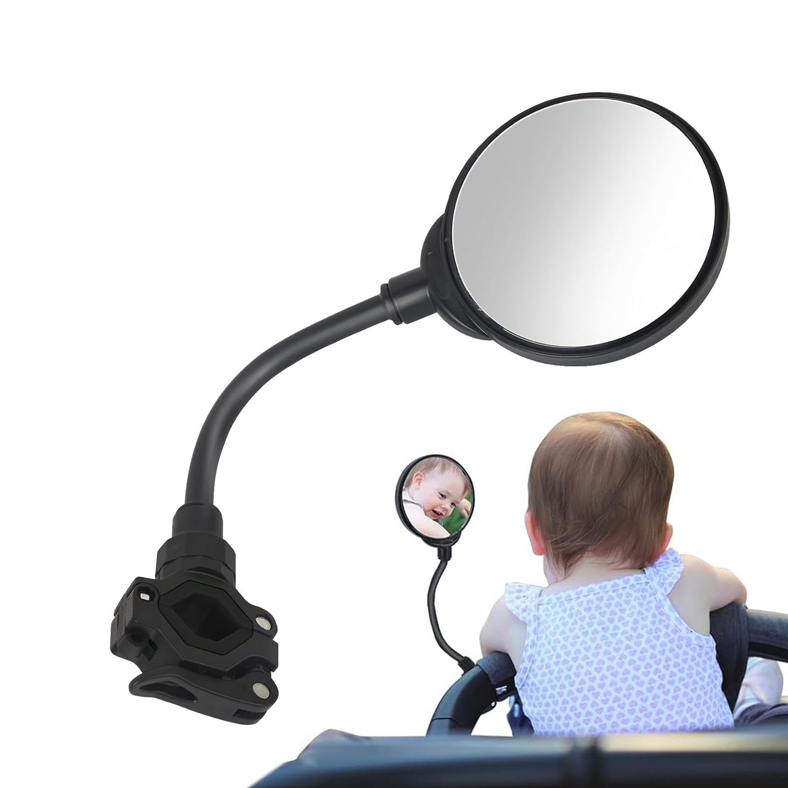 Espejo para cochecito, retrovisor para cochecito | Espejo para cochecito, espejo de seguridad giratorio para cochecito, retrovisor para cochecito, retrovisor para bebé, retrovisor para cochecito