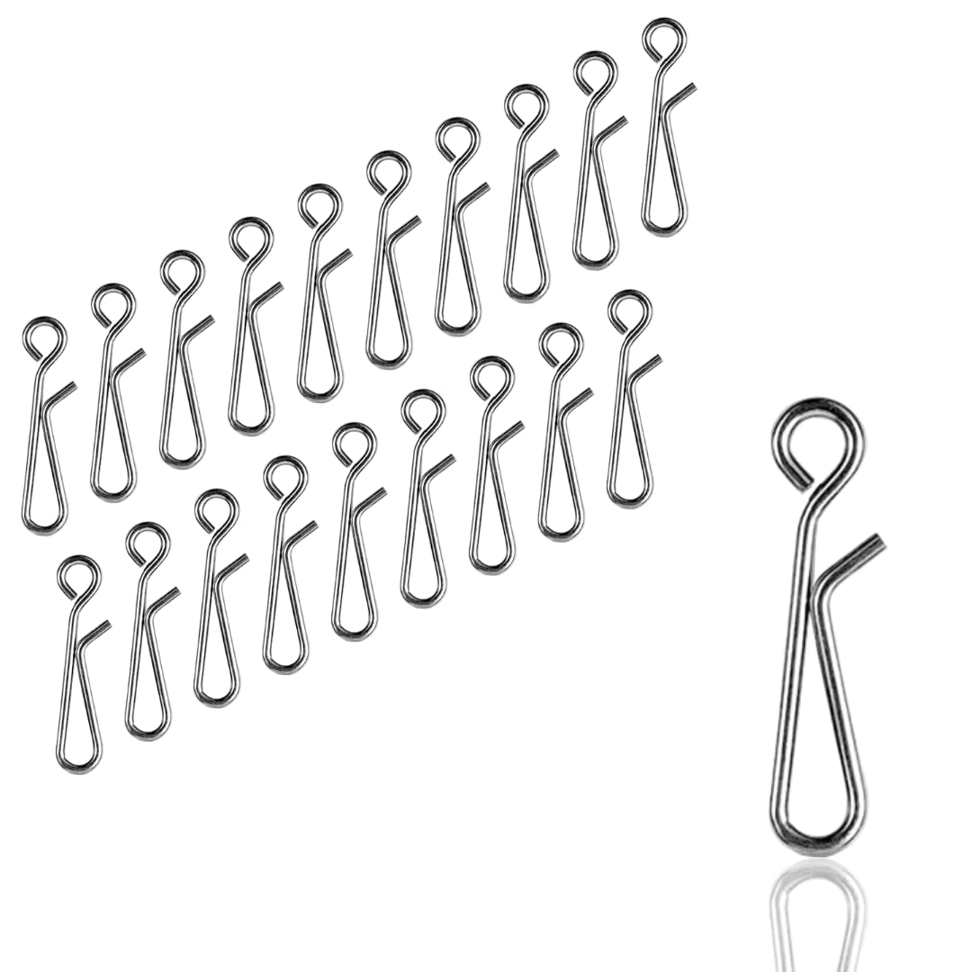 AMZfishing® 20 x Quick-Change Snap Snap | szybkozłączka | krętlik | krętlik | krętlik wędkarski | krętlik wędkarski | krętlik wędkarski | krętlik wędkarski | akcesoria wędkarskie krętlik (20, 0)