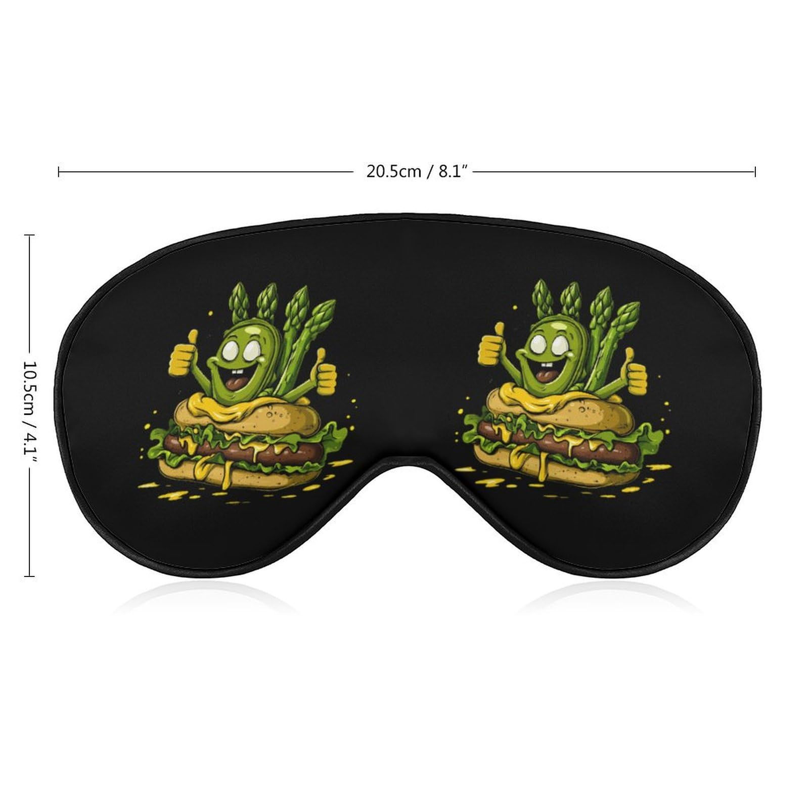 Weird Asparagus Sausage Burger Sleep Mask Eye Shade Cover Adjustable Strap for Travel Lunch Break Women Men
