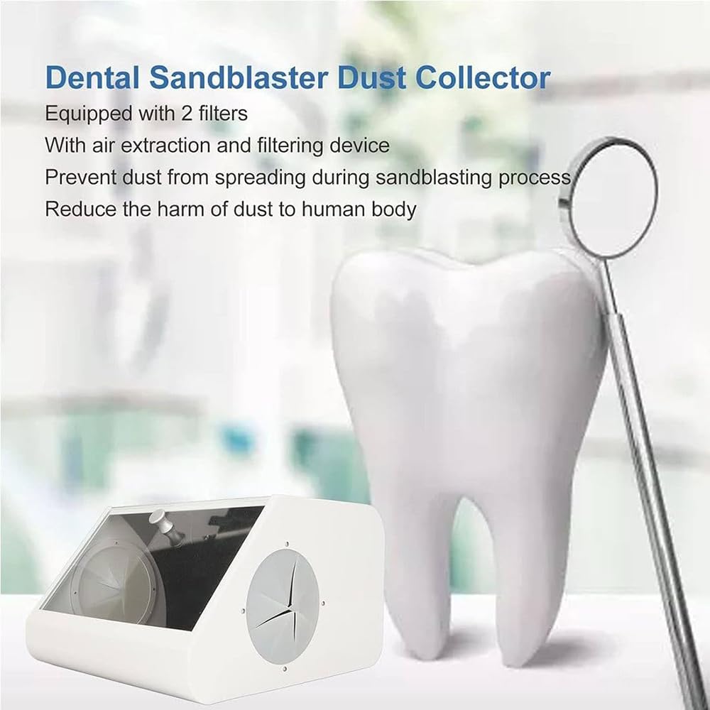 Dentystyczny pojemnik na kurz laboratoryjny, odpylacz laboratoryjny z 12 zestawami źródeł światła LED, podwójny filtr wydechowy i okno do oglądania ze szkła hartowanego do piaskowania