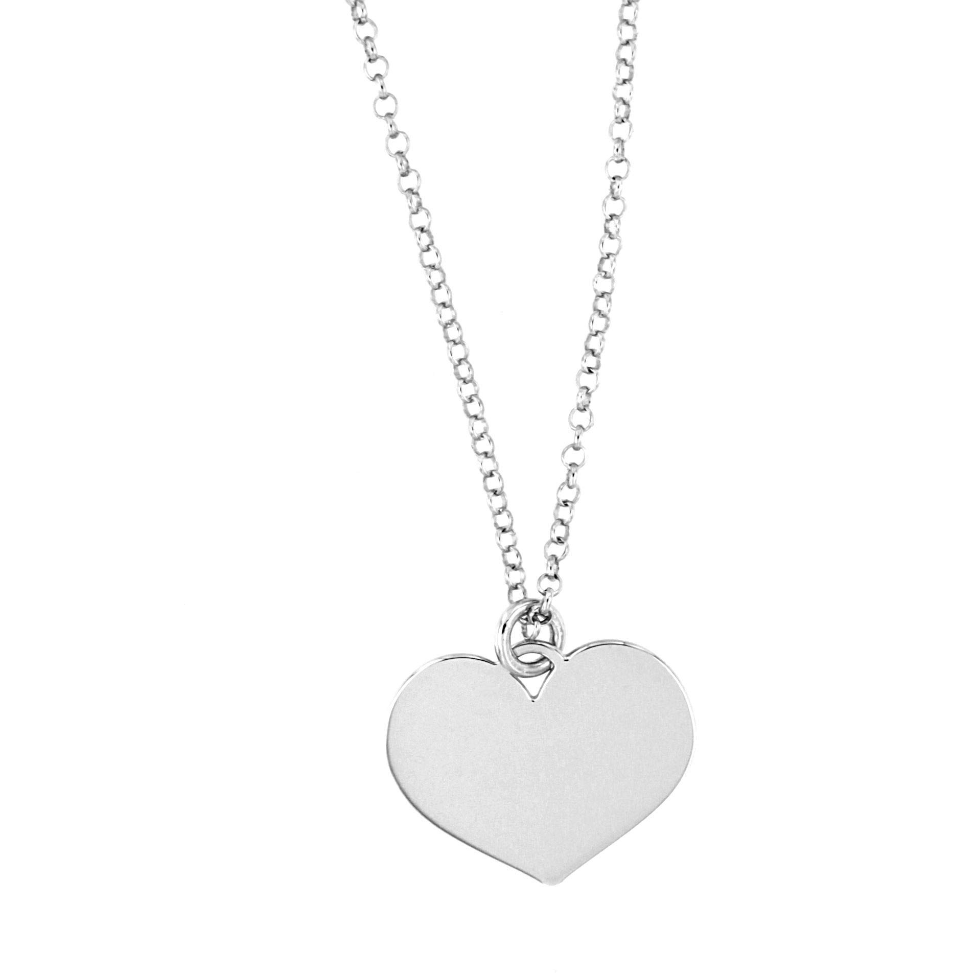 Collana con ciondolo a forma di CUORE, incisioni gratuite, in argento 925 anallergico.