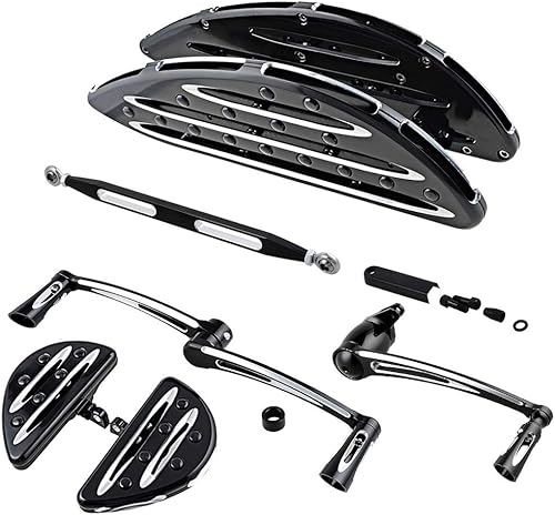Miniatura 5 de Astra Depot Compatible con tablas de piso para pasajeros Harley Touring FLH FLT 2009-2013 + kit de pedal de clavija de brazo de freno + palanca de