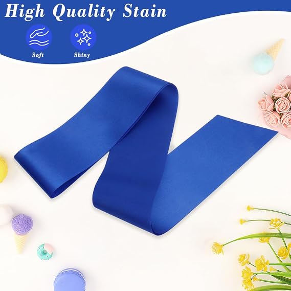 Blue Sash 2PCS Navy Blue Blank Sashes for DIY Dinners Accessory Birthday Party Prom Decorations Custom Personalized Sash for Graduation Baby Shower Homecoming Court Pageants Senior Cheer Wedding