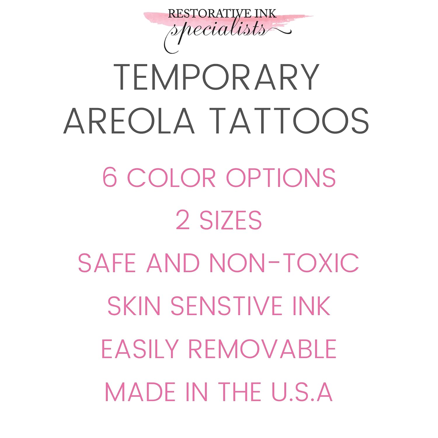 Breast Cancer Temporary Tattoos for Women - 10 Pairs, Areola Temporary Tattoo, Post Mastectomy Temporary Tattoo, Post Surgery Nipple Solution, Fitzpatrick Scale Color #1 (1.5 inch) Standard Size