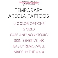 Vista 4 de Tatuajes temporales para cáncer de mama para mujeres, 10 pares, tatuaje temporal de areola, tatuaje temporal posmastectomía, solución de pezón