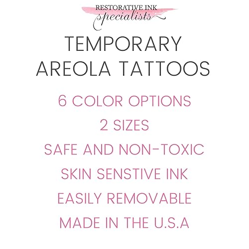 Miniatura 3 de Tatuajes temporales para cáncer de mama para mujeres, 5 pares, tatuaje temporal de areola, tatuaje temporal posmastectomía, solución de pezón