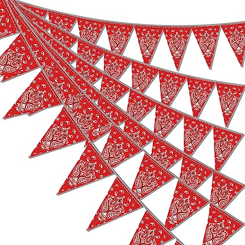 49ft Western Birthday Decorations Pennant Flag Banner Theme Triangle Flags Banner for Party