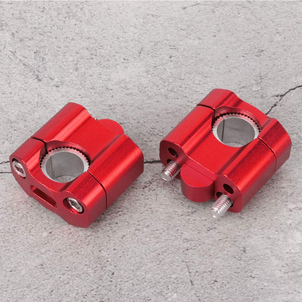 1 Paire de Colliers de Serrage de Guidon, Colliers de Serrage Universels pour Guidons en Alliage d'Aluminium CNC - 22 mm et 28 mm(rouge)