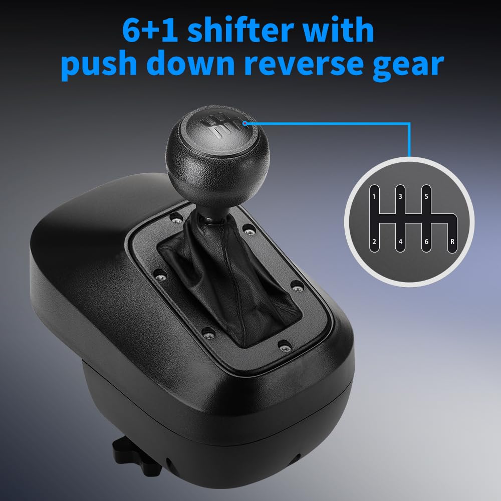 DOYO USB Driving Force Schalthebel, 6 Gänge mit H-Schema, H Schalthebel für Driving Force Rennlenkrädern G29 G27 G25 G920 T300RS/GT Lenkrad - Schwarz