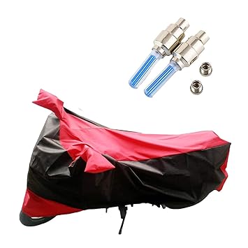 Kandid Red & Black Two Wheeler Cover with Tyre Light for Aprilia Sr 125