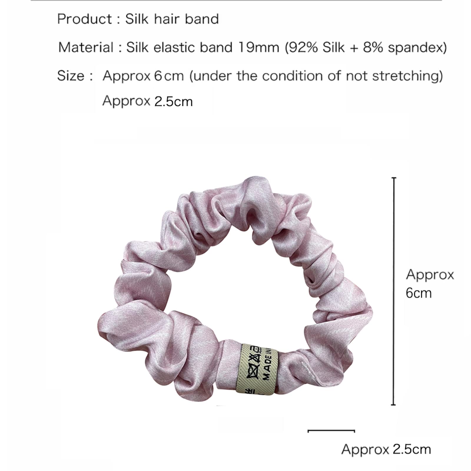 Czysty jedwab 2.5cm Skinnie Scrunchie gumki do włosów liny opaski Scrunchy gumki gumki kucyk dla kobiet dziewczynki akcesoria do włosów, patrz wykres 1 (patrz wykres 3)