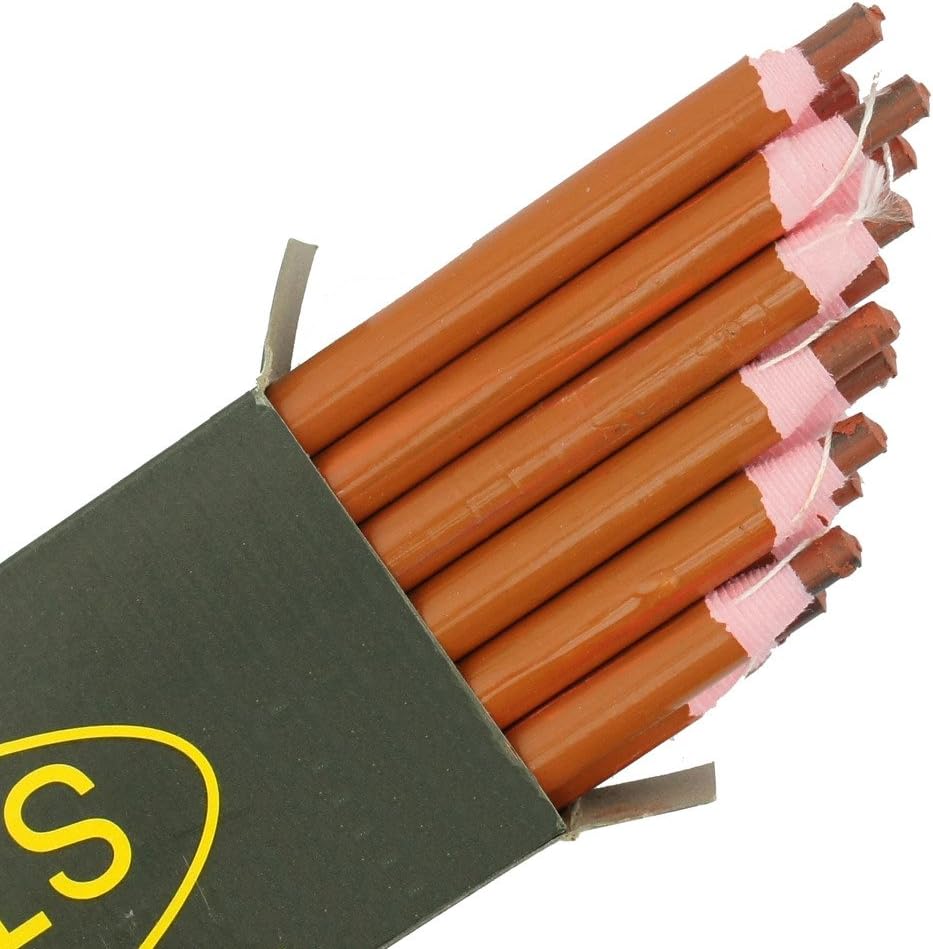 HAND China Marker Brown Colour 12 Non-Sharpening Wax Pencil 17cm