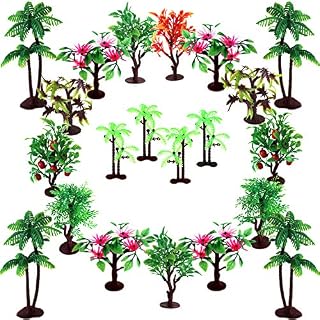 Trees Cake Decorations, OrgMemory Model Trees with Bases, (19pcs, 3"-5.5"/7.5-14 cm), Ho Scale
