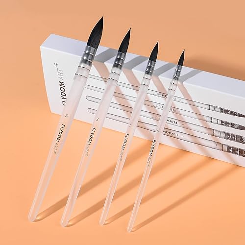 Miniatura 3 de Juego de pinceles para acuarela, pincel de acuarela, pelo sintético suave, pincel redondo puntiagudo para acuarela, acrílico, gouache, acuarela y