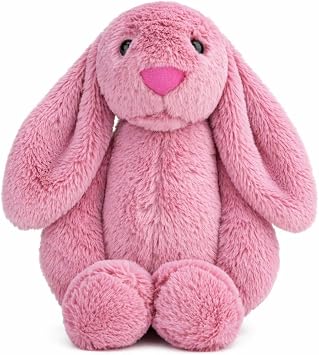 shiguangji Bunny Stuffed Animal Plush Toy 11.8 in, Soft Rabbit Plush for Babies and Toddlers, Cuddly Bunny Toy for Nursery Decor and Easter Gift Burgundy
