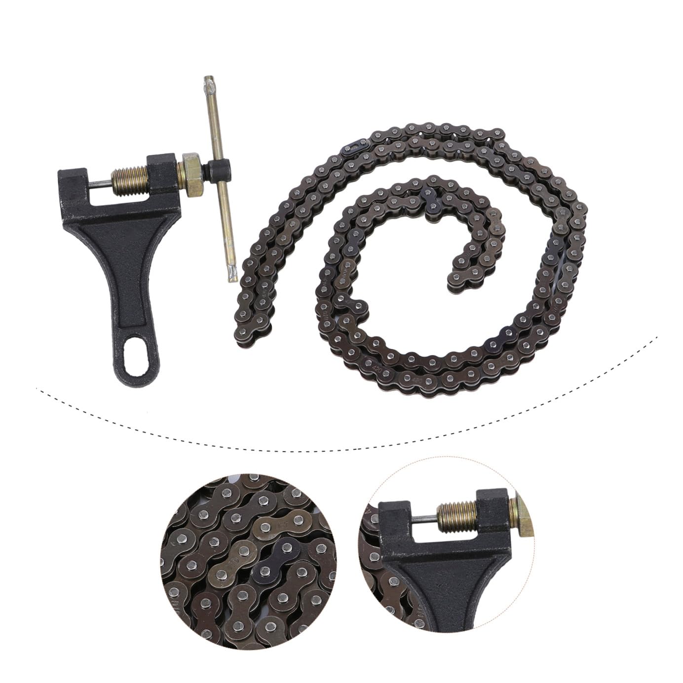 Offroad Motorradkette Glieder Ersatzkette mit Kettennieter Langlebige Metallkette für Dirt Bike und Cross Motorrad