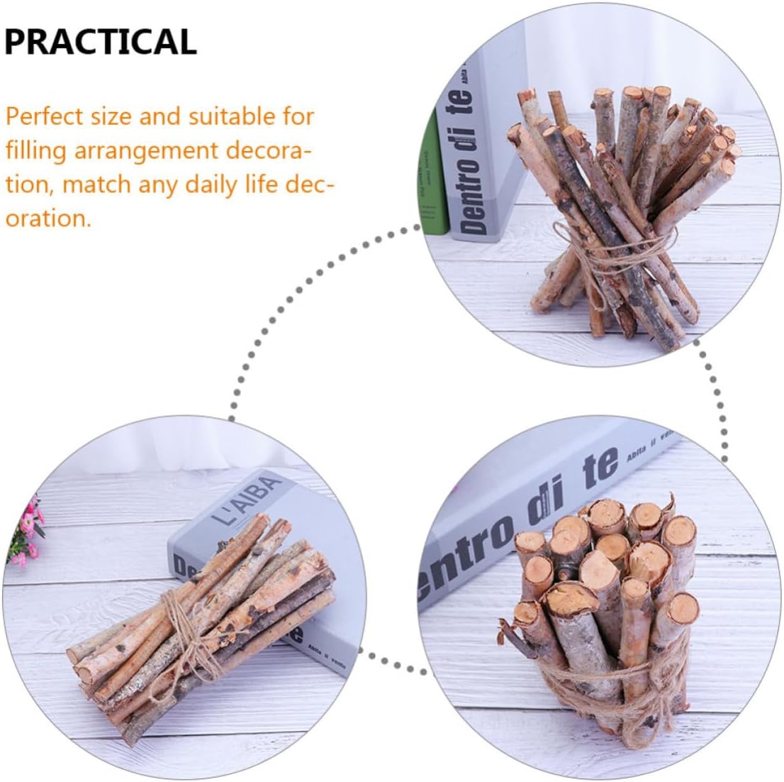 DOITOOL 40pcs Birch Wood Logs for Decorating Natural Dried Tree Branches Brown Decorative Twigs for Christmas Table Decor and Shop Decoration