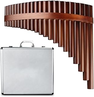 flauta de pan 22 Tubos Flauta De Pan Instrumentos Musicales C Key Pan Pipes Con Bolsa De Cuero Negro (Color : Left add box)