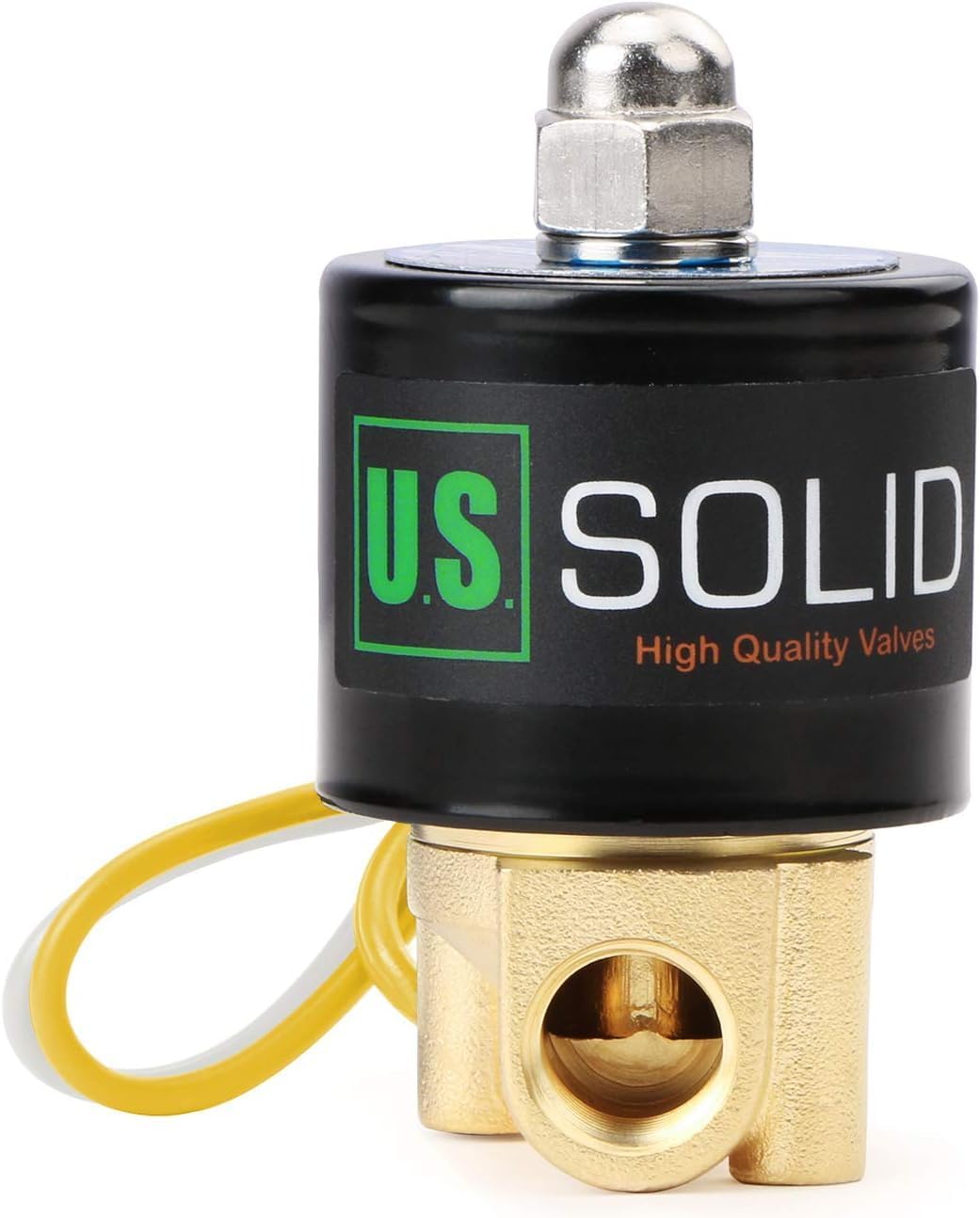 U.S. Solid 1/4" Brass Electric Solenoid Valve 110VAC Normally Closed VITON