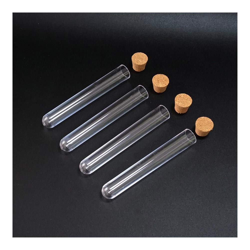 PYouo-Grandi provette, 200pcs / Pack Trasparente provetta di plastica, 15 100mm * (5.9 * 39.3in), con Cork Come Il Vetro di Nozze favorisce Vial, Materiali di Alta qualità