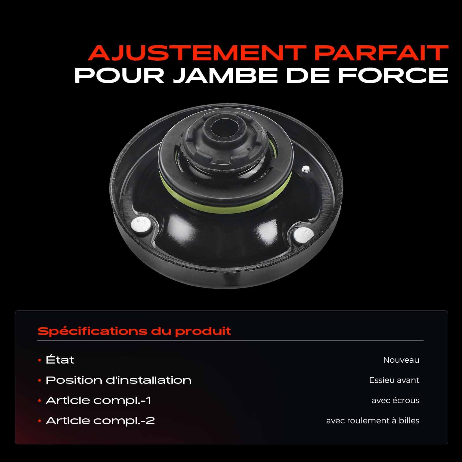 Frankberg Palier de fixation d'amortisseur d'essieu avant 31306779604 | Compatible avec: X5 E53