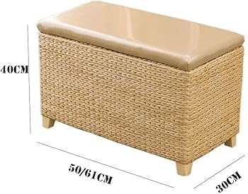 ヴィンテージ: 籐製収納スツール Amazon｜GriMeiスツール 収納 オットマン 籐編み座椅子 足置き
